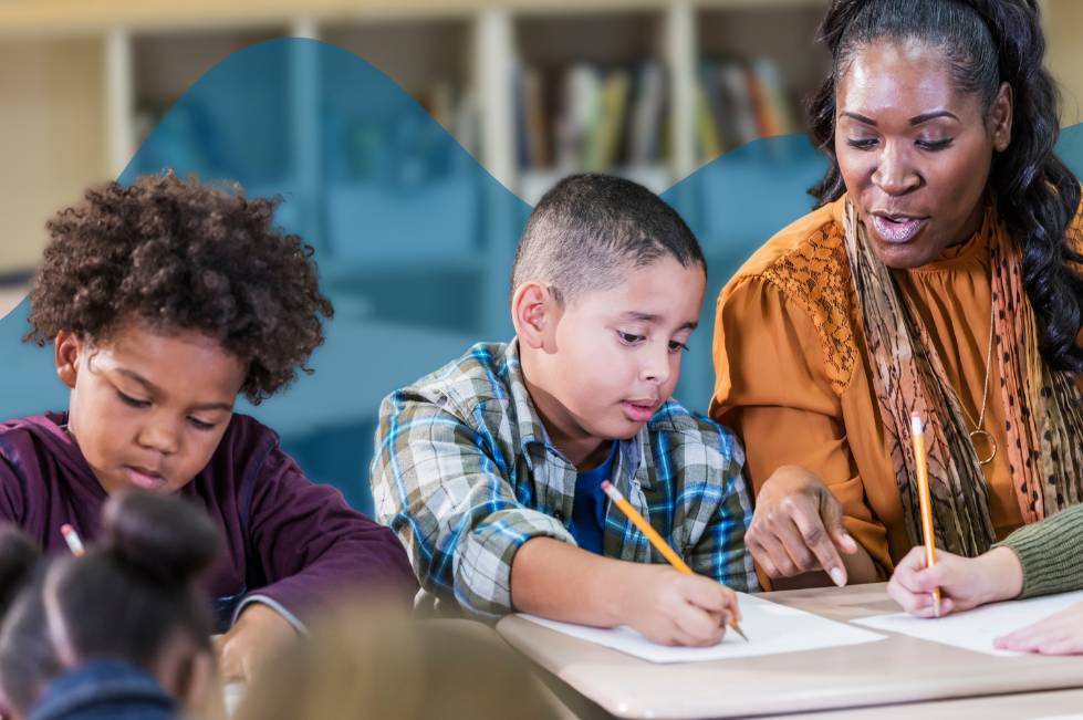 Teacher and students